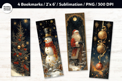 Vintage Christmas Bookmark , Printable Crafts, 4 PNG Product Image 1