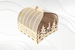 Christmas Gift Box Laser Cut Design, SVG DXF Vector Template Product Image 2