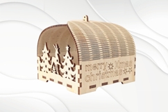 Christmas Gift Box Laser Cut Design, SVG DXF Vector Template Product Image 1