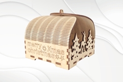 Christmas Gift Box Laser Cut Design, SVG DXF Vector Template Product Image 3