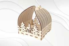 Christmas Gift Box Laser Cut Design, SVG DXF Vector Template Product Image 4