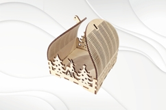 Christmas Gift Box Laser Cut Design, SVG DXF Vector Template Product Image 5