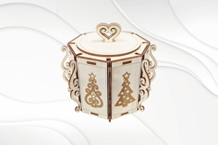Christmas Gift Jewelry Box Laser Cut Design XMAS Tree Product Image 5