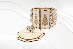 Christmas Gift Jewelry Box Laser Cut Design XMAS Tree Product Image 1