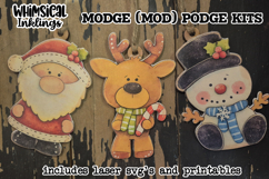 Christmas Buddies Mod Podge Ornaments SVG and Printables Product Image 1
