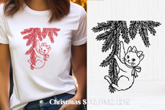 Cute Christmas cat SVG design | Christmas animal silhouette Product Image 1