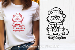Cute Christmas cat SVG design | Christmas animal silhouette Product Image 1