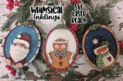Christmas Character Frame Ornament Trio Laser SVG&#039;s Product Image 1