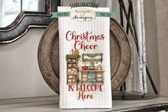 Christmas Cheer Welcome | Kitchen Towel Sublimation Design Product Image 1