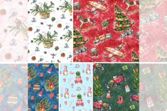 Digital Papers Christmas Patterns Vintage New Year Holiday Product Image 1