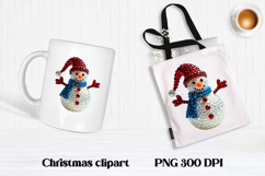 Christmas rhinestones snowman clipart Product Image 1