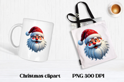 Christmas rhinestones Santa Claus clipart Product Image 1