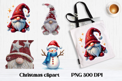 Christmas rhinestones gnome sublimation | Christmas clipart Product Image 1