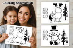 Chrismas coloring page PNG, coloring book for kids Product Image 1