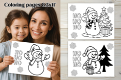 Chrismas coloring page PNG, coloring book for kids Product Image 1