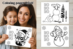 Chrismas coloring page PNG, coloring book for kids Product Image 1