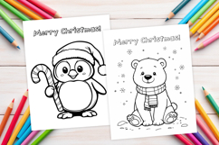 Chrismas coloring page PNG, coloring book for kids Product Image 1