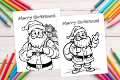 Chrismas coloring page PNG, coloring book for kids Product Image 1