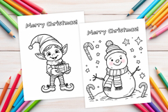 Chrismas coloring page PNG, coloring book for kids Product Image 1