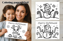 Chrismas coloring page PNG, coloring book for kids Product Image 1
