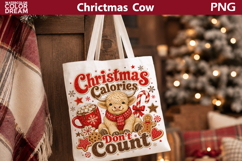 Christmas Calories Don't Count | Funny Cow Tote Bag Product Image 1