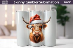 Christmas Tumbler Sublimation | Highland Cow Skinny Tumbler Product Image 1