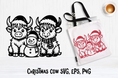 Cute Christmas highland cow SVG design | Christmas SVG Product Image 1