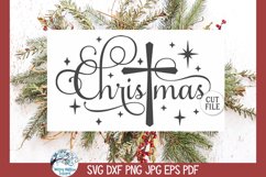 Christmas Cross SVG | Holiday Script Design Product Image 3