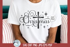 Christmas Cross SVG | Holiday Script Design Product Image 4