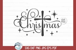 Christmas Cross SVG | Holiday Script Design Product Image 5