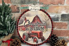 Christmas on the Farm Round Sublimation Design | Red Tractor Product Image 1