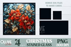 Stained Glass Christmas Flowers Sublimation Bundle Product Image 2