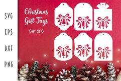 Christmas Gift Tags SVG - Bell and Holly Product Image 1