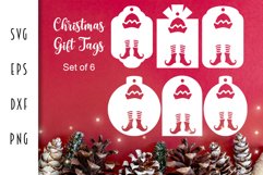 Christmas Gift Tags SVG - Elf Feet and Hat Product Image 1