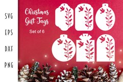 Christmas Gift Tags SVG - Holly & Christmas Dove Product Image 1