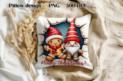 Christmas Cute Gingerbread Man Pillow Sublimation Product Image 1