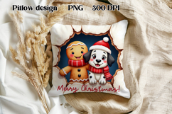 Christmas Cute Gingerbread Man Pillow Sublimation Product Image 1