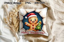 Christmas Cute Gingerbread Man Pillow Sublimation Product Image 1