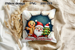 Christmas Cute Gingerbread Man Pillow Sublimation Product Image 1