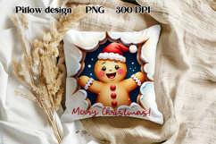 Christmas Cute Gingerbread Man Pillow Sublimation Product Image 1