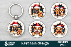 Cute gingerbread man keychain | Christmas keychain PNG Product Image 1
