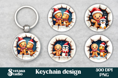 Cute gingerbread man keychain | Christmas keychain PNG Product Image 1