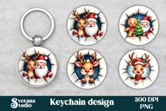 Cute gingerbread man keychain | Christmas keychain PNG Product Image 1
