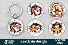 Cute gingerbread man keychain | Christmas keychain PNG Product Image 1