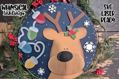 Christmas Lights Reindeer Sign Laser SVG Product Image 1