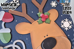 Christmas Lights Reindeer Sign Laser SVG Product Image 2