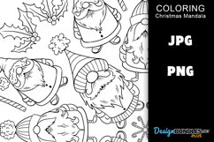 Christmas Mandala Coloring Page - Christmas Gnomes Product Image 2