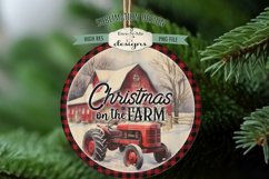 Christmas on the Farm Round Sublimation Design | Red Tractor Product Image 3