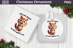 Cat Christmas Ornament | Cat Quote Sublimation Design Product Image 1