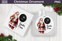 Santa Cam Ornament Sublimation | Santa Christmas Ornament Product Image 1